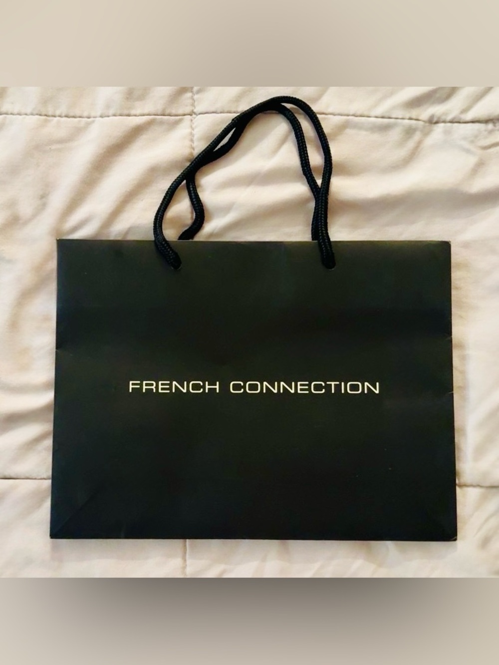 French Connection Black Logo Paper Shopping Bag